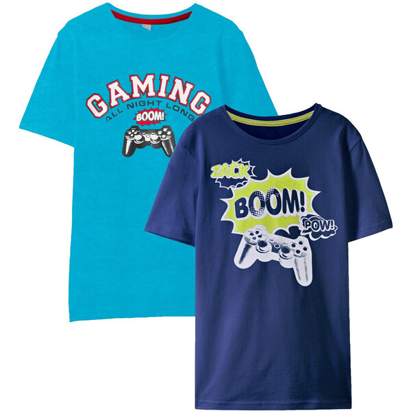 bonprix Tričko z čistej bio bavlny (2 ks v balení), farba modrá 62263368