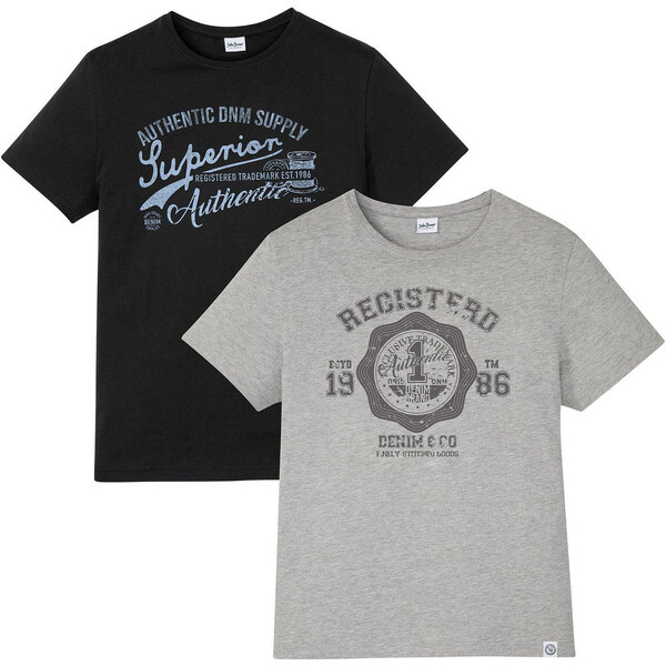 bonprix Tričko (2ks v balení), farba čierna 65492443