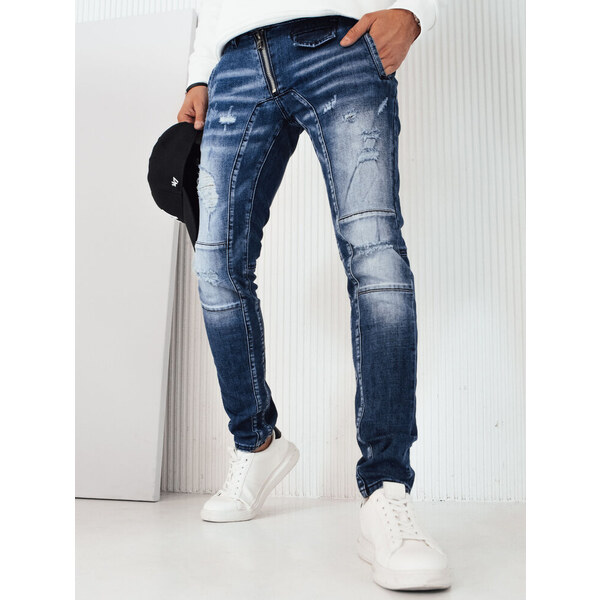 BASIC Modré džínsy so šikmým zipsom UX3828 35089441