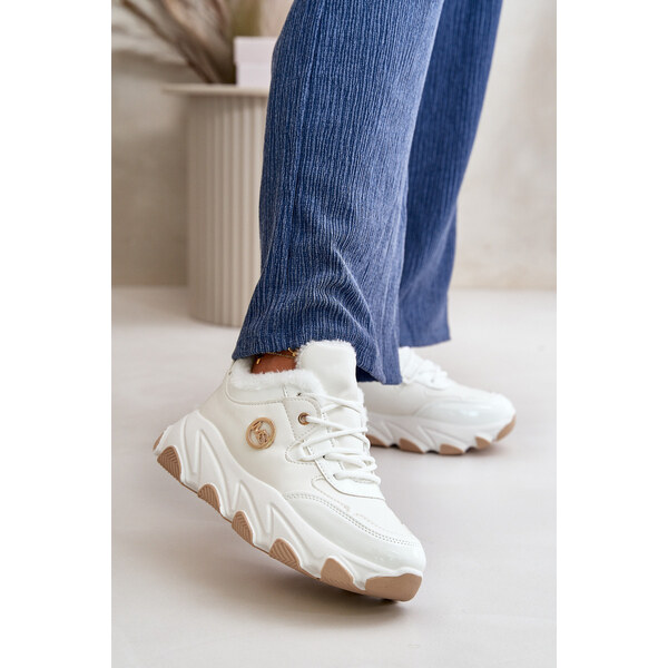 Kesi Dámska športová obuv Šnurovacia zateplená na platforme White 62266202