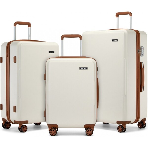 KONO Set kufrov - Minimalistický ABS+PC s TSA zámkom, béžový 62274897