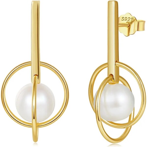 MAJYA Strieborné náušnice FANA pozlátené 11709 64582669