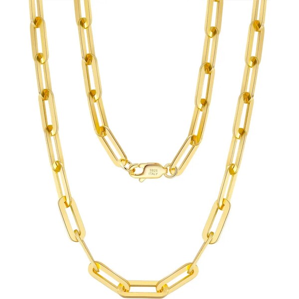 MAJYA Strieborná retiazka HENRY 60 cm | šírka 12 mm pozlátená 11514 64582630