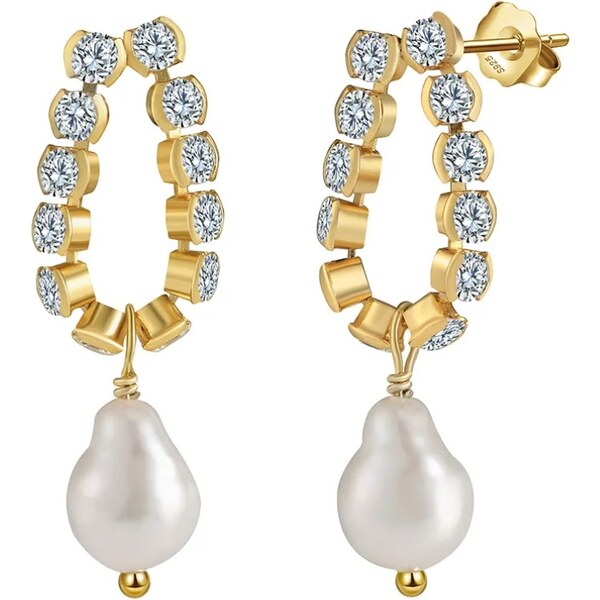 MAJYA Strieborné náušnice VIANE pozlátené 11703 64582671