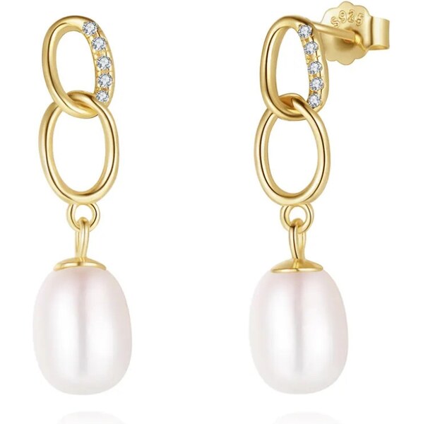 MAJYA Strieborné náušnice PROMETHY pozlátené 11700 64582412