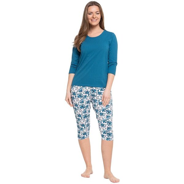 Moraj Dámske pyžamo Verena dlhé tyrkysové 62348597