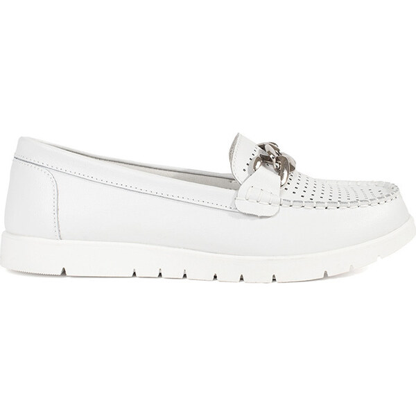 Goodin Kožené biele mokasíny na platforme GD-XF-93W 62285752