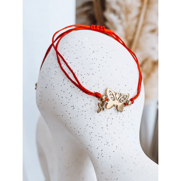 BASIC Červený náramok HEARTBEAT s motýlikom LY0074 43206413