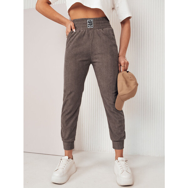 BASIC Sivé menčestrové vypasované tepláky LORIST UY2056 50271868