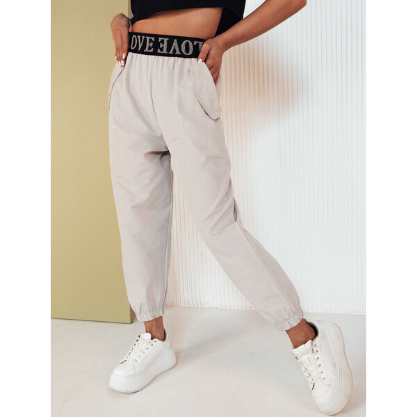 BASIC Sivé voľné nohavice s vysokým pásom SORLIN UY2017 50271860