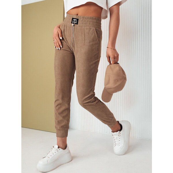 BASIC Hnedé menčestrové tepláky DERCY UY2045 50271978