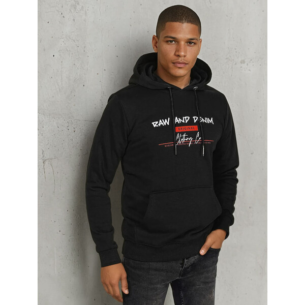 BASIC Čierna pánska mikina s nápisom BX5709 52671120