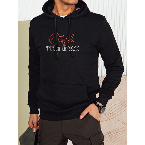 BASIC Čierna mikina s potlačou na chrbte BX5715 52671189