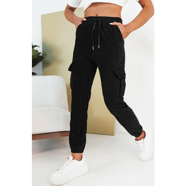 BASIC Tmavomodré rebrované tepláky s vreckami FLAYON UY2058 52671190