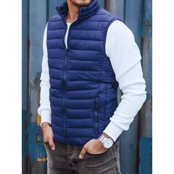 BASIC Modrá prešívaná pánska vesta TX4124 34867755