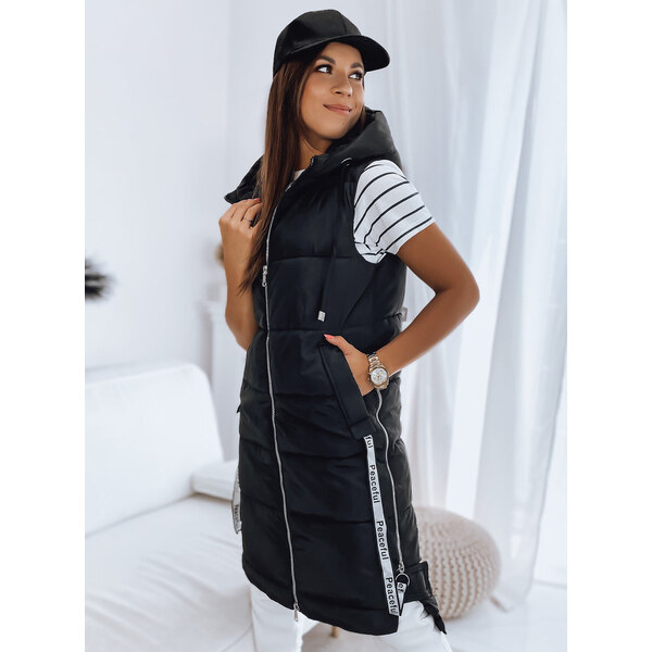BASIC Čierna prešívaná vesta so zipsami SKYLER TY3196 35635359
