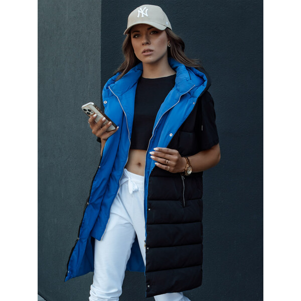 BASIC Čierno-modrá dlhá prešívaná vesta CHESTER TY4535 57187425