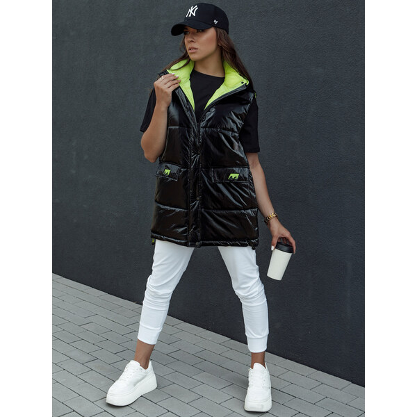 BASIC Čierna dámska prešívaná lesklá vesta MAYLO TY4521 57275339
