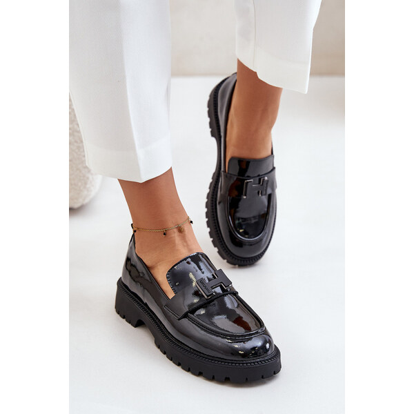 Mokasyny Damskie Lakierowane Vinceza 62187 Czarne 66660961