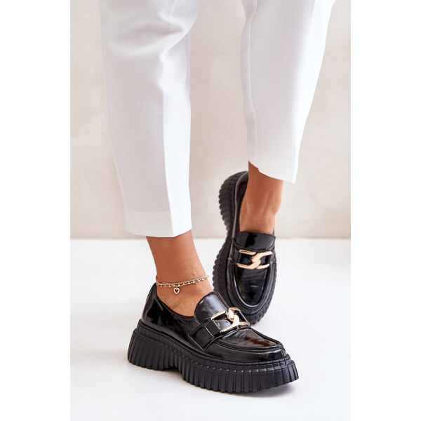 Zazoo 20176 Lakierowane Półbuty Mokasyny Damskie Ze Skóry Naturalnej 66661071