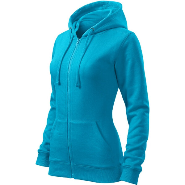 MALFINI, a.s. Trendy mikina na zips tyrkysová 62289362