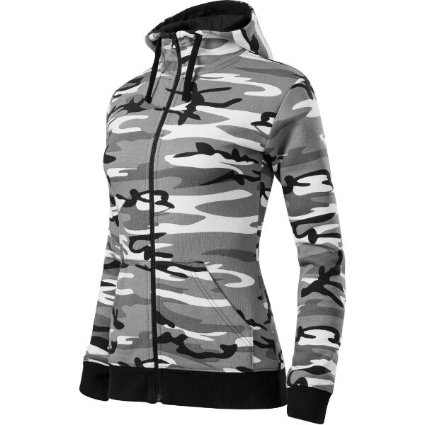 MALFINI, a.s. Dámska maskáčová mikina Camo Zipper Sweatshirt šedá 62289393