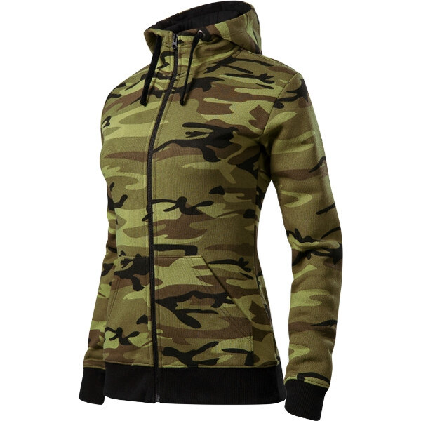 MALFINI, a.s. Camo Mikina na zips maskáčová zelená 62289395