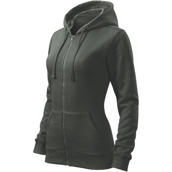 MALFINI, a.s. Trendy mikina na zips Dámska tmavá bridlicová 62289446