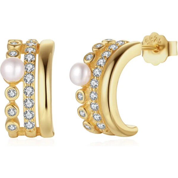 MAJYA Strieborné náušnice DARENI pozlátené 11697 64582674