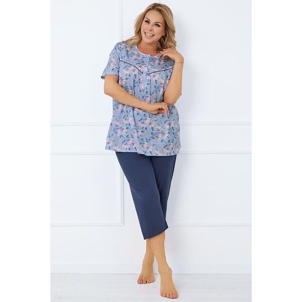 Italian Fashion Dámske pyžamo Facelia modré s kvetmi 62351924