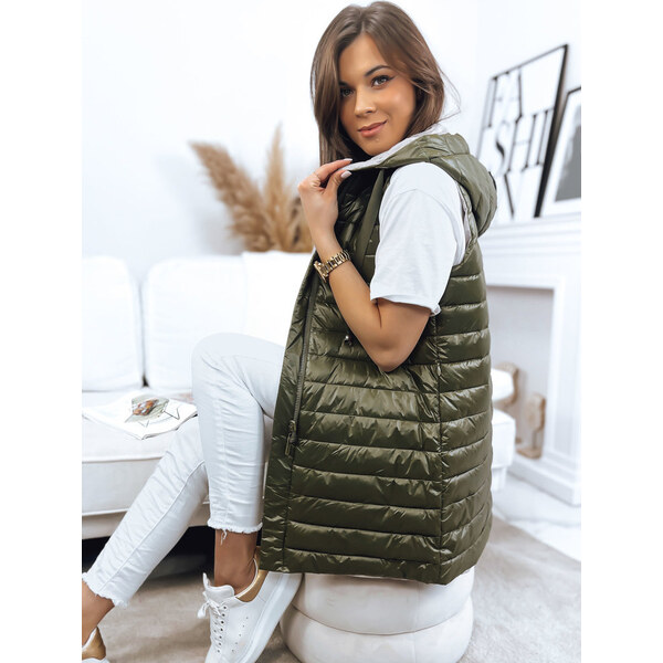 BASIC Obojstranná prešívaná vesta NIKLA - khaki/sivá TY3495 39552042