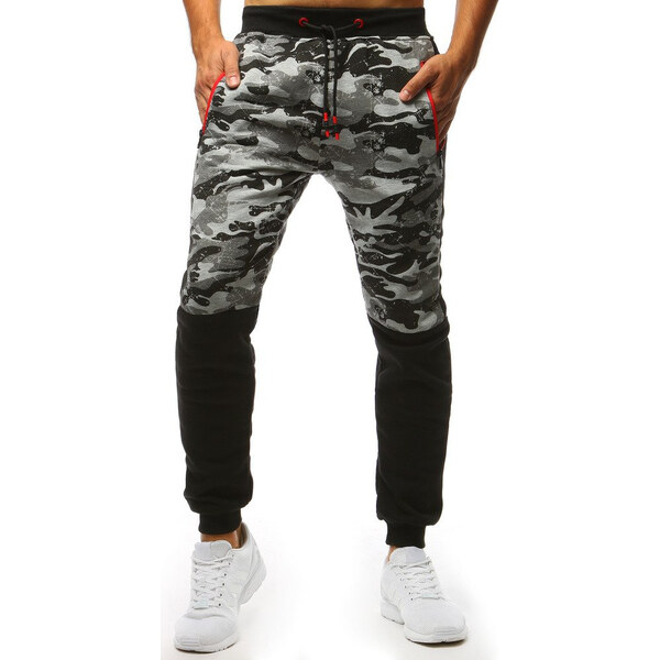 BASIC Šedé pánské maskáčové tepláky UX3493 29265768