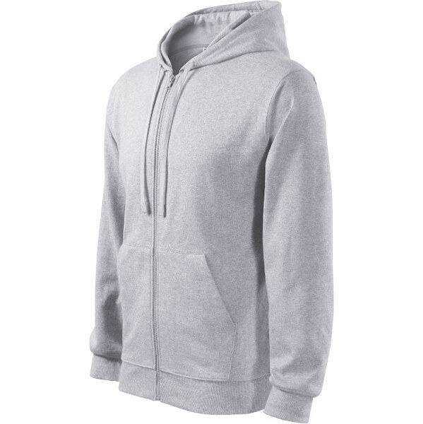 MALFINI, a.s. Módna mikina na zips pánska svetlo šedá melír 62305444
