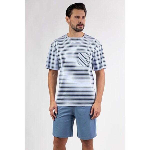 Regina Pánske pyžamo Valdemar modré krátke 62351928