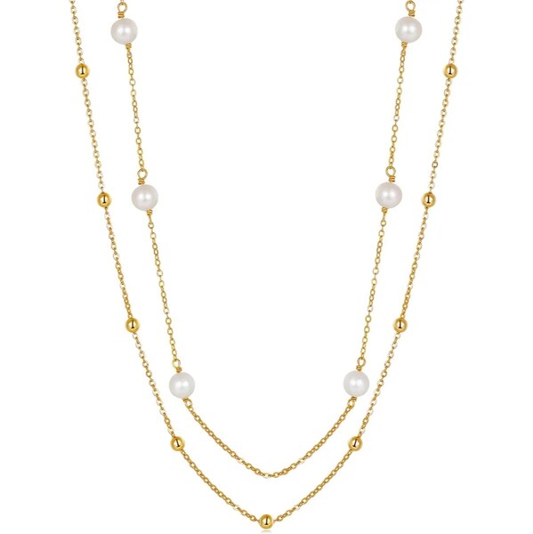 MAJYA Strieborná retiazka s perlami KAJSA pozlátená 11656 64582680