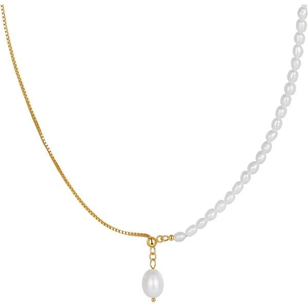 MAJYA Strieborná retiazka s perlami KYLA pozlátená 11658 64582416