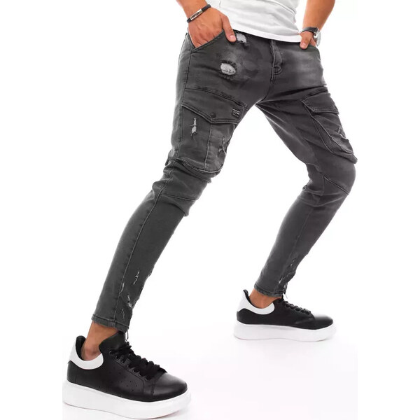 BASIC Čierne pánske džínsy s vreckami UX3291 25709556