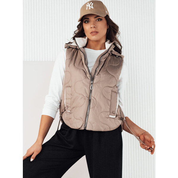 BASIC Tmavobéžová prešívaná vesta TREOS TY4216 49456890
