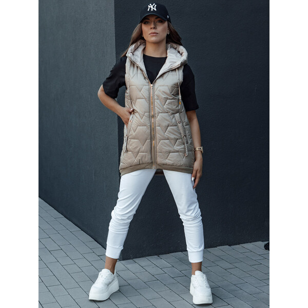 BASIC Béžová dámska prešívaná vesta GLITZY TY4444 57869308