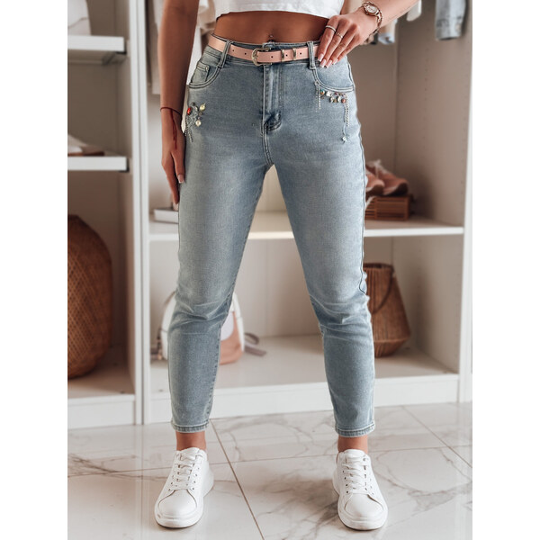 BASIC Svetlomodré dámske skinny džínsy so zdobením na vreckách 62311533