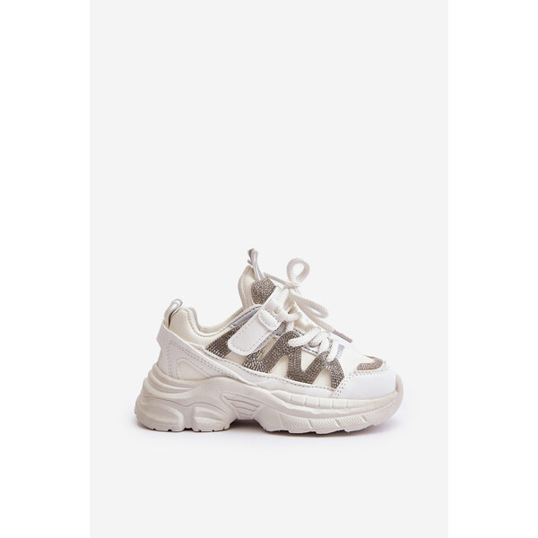 Boto Sneakersy Dziecięce Z Cyrkoniami Białe Rianalla 66661017