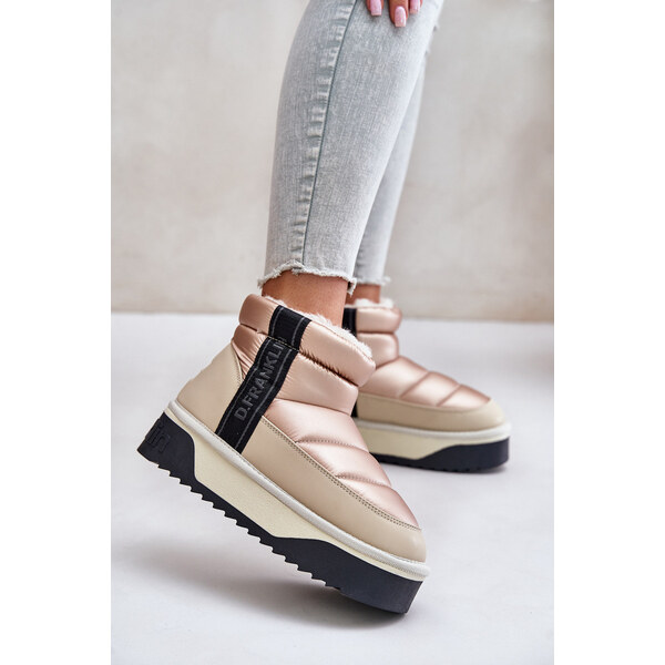 Niskie Śniegowce Na Grubej Podeszwie D.Franklin DFSH371010 Beżowe 66661119