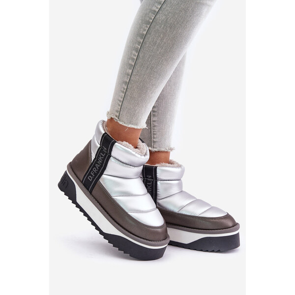 Niskie Śniegowce Na Grubej Podeszwie D.Franklin DFSH371010 Srebrne 66661118