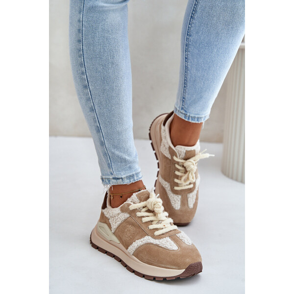 Big Star Shoes Zateplené dámske kožené tenisky Big Star HI-POLY SYSTEM 62317117