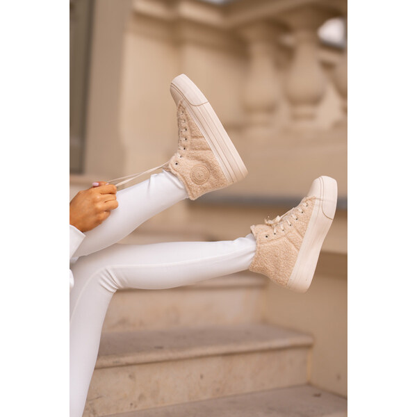 Big Star Shoes Ocieplane Trampki Damskie Z Futerkiem Typu Baranek Big 66661141