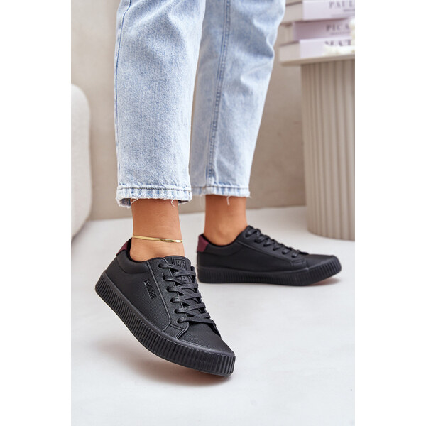 Big Star Shoes Ocieplane Trampki Damskie Big Star OO274A462 Czarne 66661224