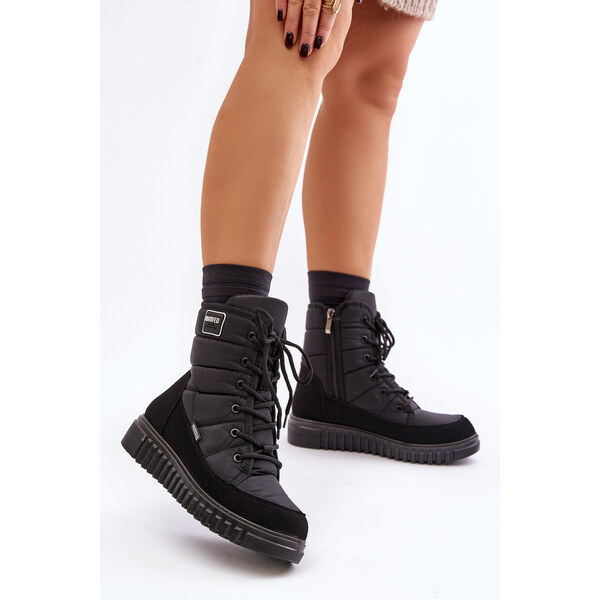 Boto Śniegowce Damskie Progress PROGJ-24-157 Czarne 66661287