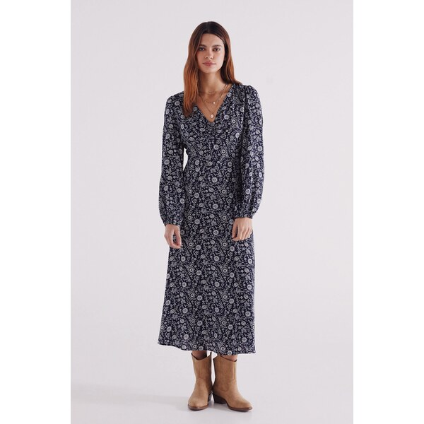 SPRINGFIELD Midi šaty s naberaným výstrihom 62326600