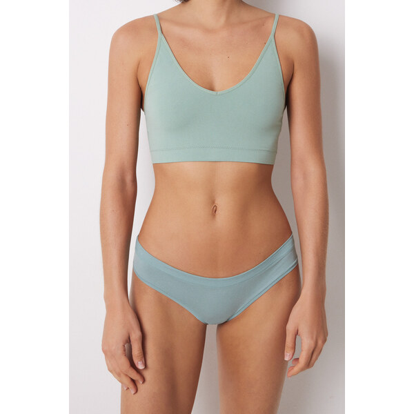 womensecret Klasické zelené bavlnené nohavičky 62329974