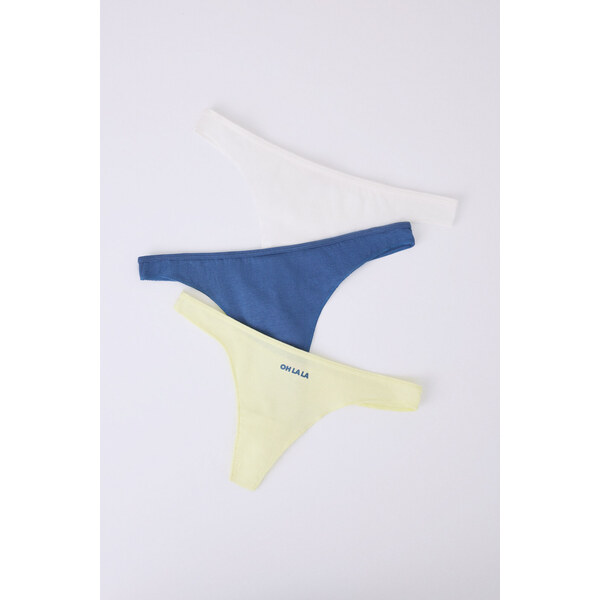 womensecret 3-balenie farebných tanga nohavičiek 62330024